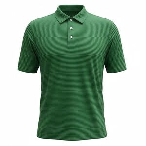 Men's Green Striped Polo Shirt
